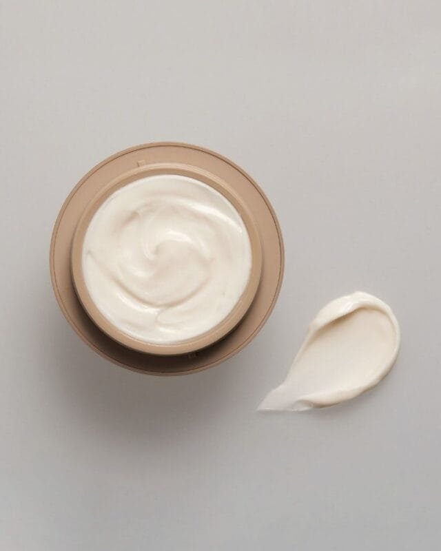 Rich skincare cream texture showing a thick consistency for deep nourishment and skin barrier support.