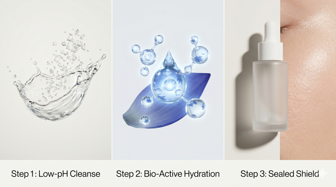 hard water skincare routine infographic